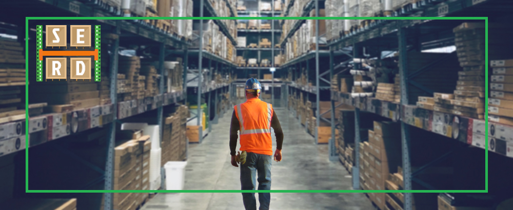 used-orange-and-blue-pallet-racks-with-brown-storage-boxes