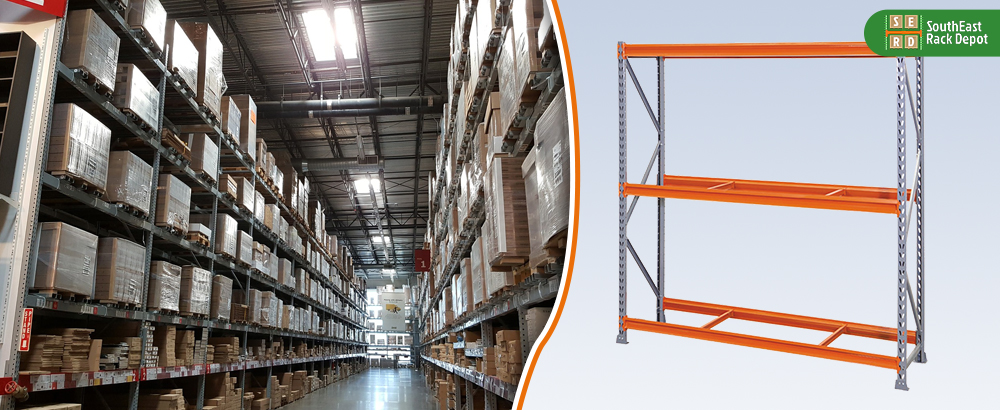 new-orange-colored-light-shelving-rack-and-warehouse-with-storage-boxes-in-warehouse-pallet-rack-in-background