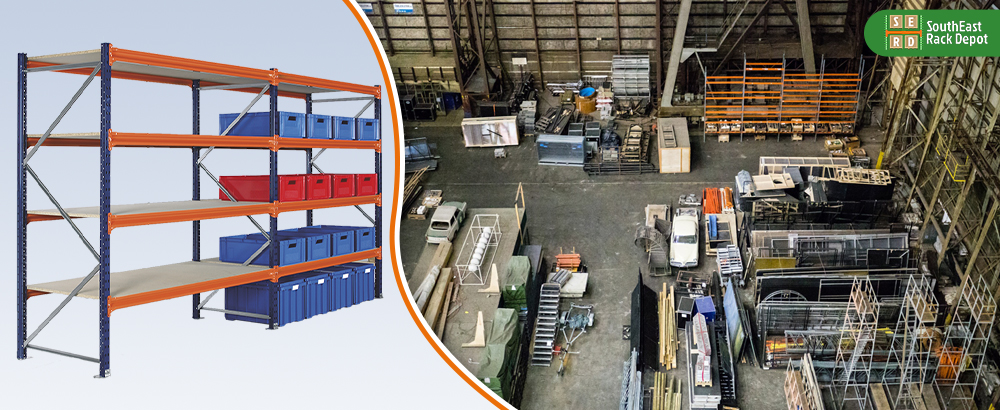 orange-and-blue-heavy-duty-rack-with-blue-and-red-storage-units-and-warehouse-in-background