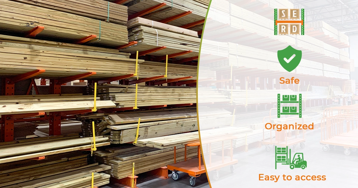 Organized Industrial Timber Racking for Heavy Loads.